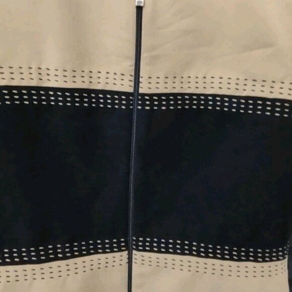 Vintage Positive Attitude Women Camel Black Long Sleeve Zip Jacket Padded Sz 14 - Picture 3 of 10